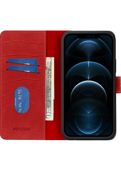Apple iPhone 12 / 12 Pro Kroko Desen Kapaklı Cüzdanlı Kılıf fiyatları