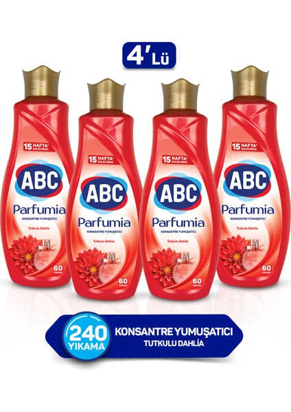 Abc Parfumia Tutkulu Dahlia Konsantre Yumuşatıcı 1440 ml 4'lü Seti