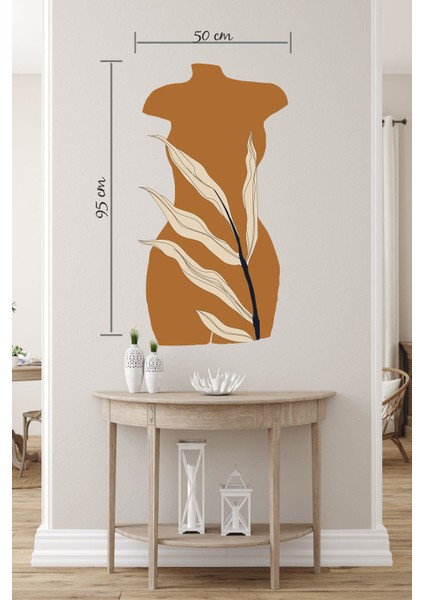 Bohem Tarzı Soyut Sanat Kadın ve Yapraklar Özel Tasarım Duvar Sticker modelleri