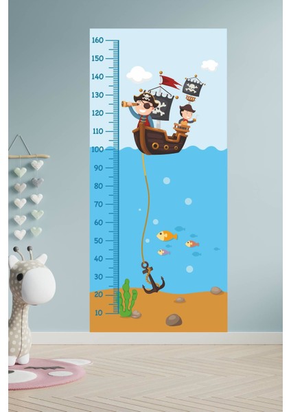 Çocuk Odası Korsan Boy Cetvel STICKER80X180CM