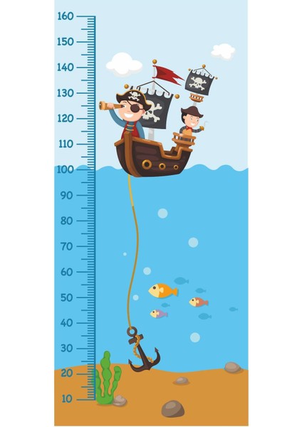 Çocuk Odası Korsan Boy Cetvel STICKER80X180CM fiyatları