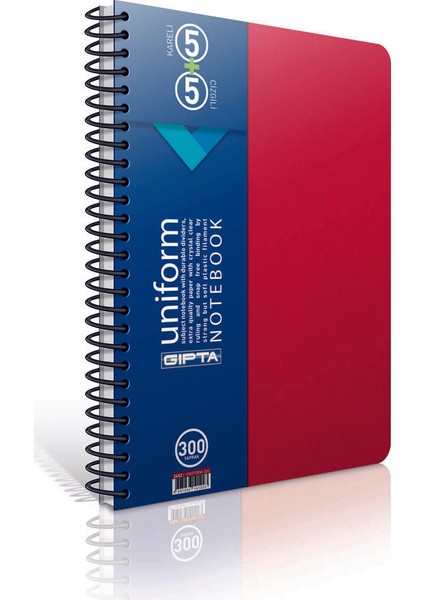 Uniform A4 300 Yaprak 5+5 Spiralli Pp Kapak Defter