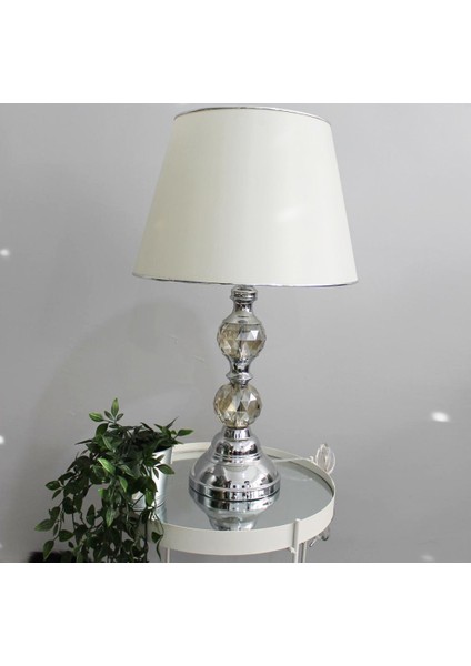 Kristal Toplu Beyaz Masa Lambası MD-CLK002-KRB2
