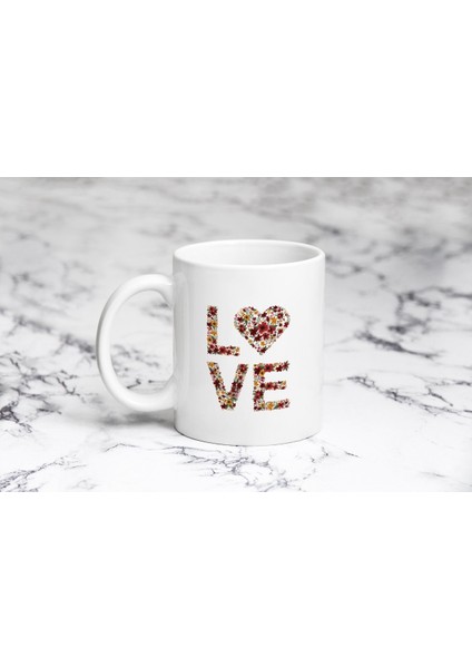 Love Çiçekler Kupa Bardak
