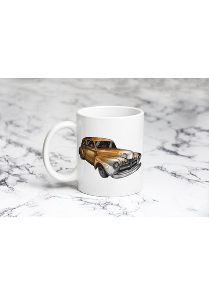 Sulu Boya Eski Araba Kupa Bardak