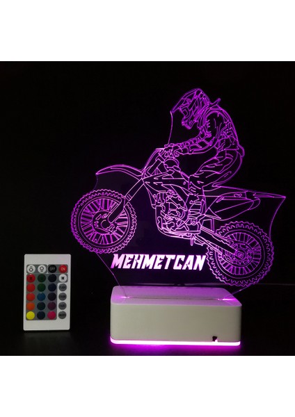 Sporculara Özel 3D Motocross 16 Renk Dekoratif LED Lamba fiyatları