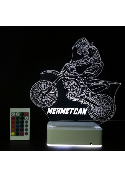 Sporculara Özel 3D Motocross 16 Renk Dekoratif LED Lamba modelleri