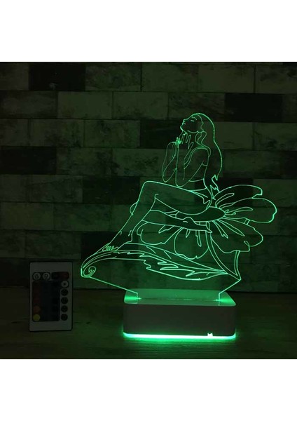 Özel Tasarım Deniz Kızı 3D 16 Renk Dekoratif LED Lamba