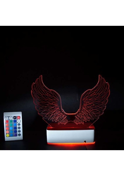 Özel Tasarım Melek Kanatları 3D 16 Renk Dekoratif LED Lamba fiyatları
