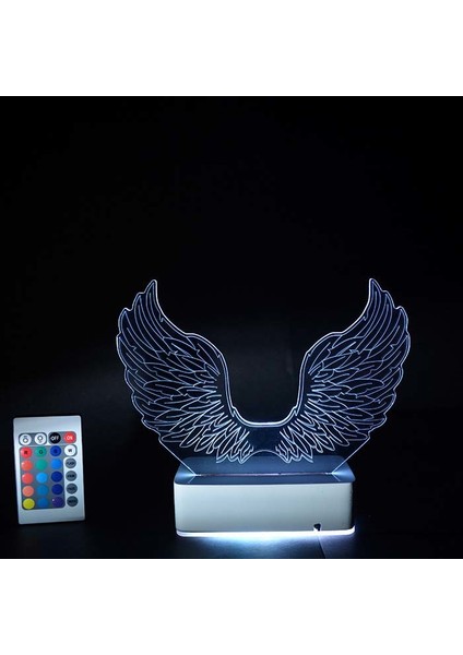 Özel Tasarım Melek Kanatları 3D 16 Renk Dekoratif LED Lamba fırsatları