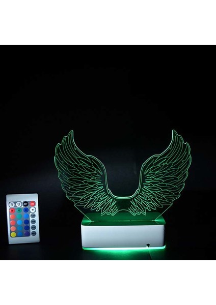 Özel Tasarım Melek Kanatları 3D 16 Renk Dekoratif LED Lamba indirimleri