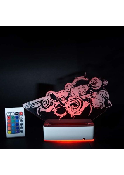 Özel Tasarım Gun&rose 3D 16 Renk Dekoratif LED Lamba fiyatları