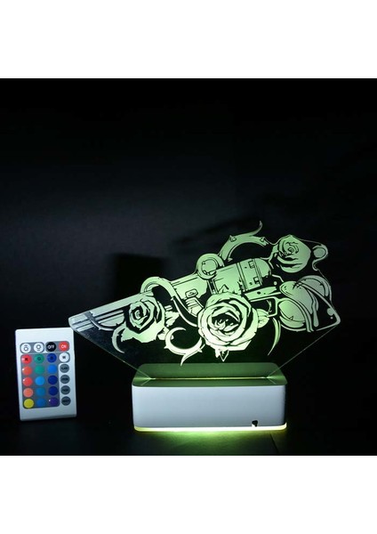 Özel Tasarım Gun&rose 3D 16 Renk Dekoratif LED Lamba fırsatları