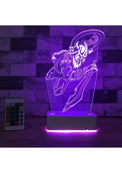 Özel Tasarım 3D Kılıç ve Kalkanlı Viking 16 Renk Dekoratif LED Lamba fırsatları