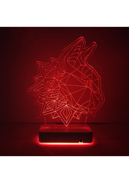 Özel Tasarım Geometrik Kedi 3D 16 Renk Dekoratif LED Lamba fiyatları