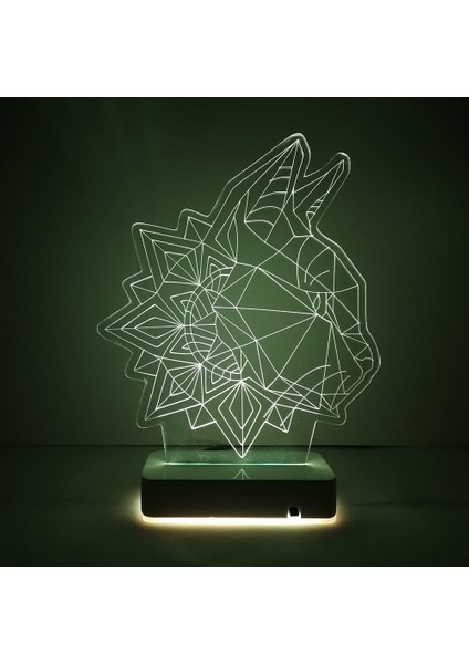 Özel Tasarım Geometrik Kedi 3D 16 Renk Dekoratif LED Lamba fırsatları
