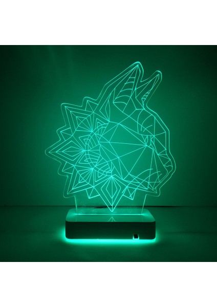 Özel Tasarım Geometrik Kedi 3D 16 Renk Dekoratif LED Lamba indirimleri
