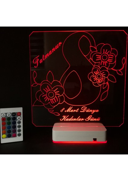 Kadınlar Günü Hediyesi Özel 3D 16 Renk Dekoratif LED Lamba fiyatları
