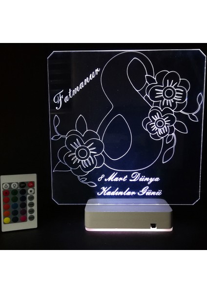 Kadınlar Günü Hediyesi Özel 3D 16 Renk Dekoratif LED Lamba fırsatları