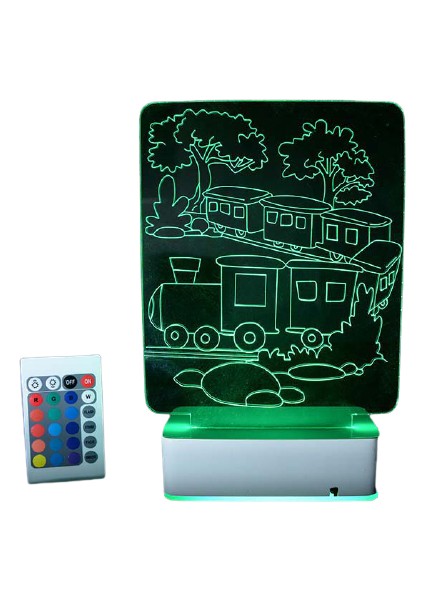 Özel Tasarım Trenler ve Ağaçlar 3D LED Lamba