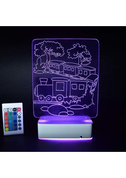 Özel Tasarım Trenler ve Ağaçlar 3D LED Lamba