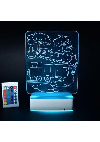 Özel Tasarım Trenler ve Ağaçlar 3D LED Lamba