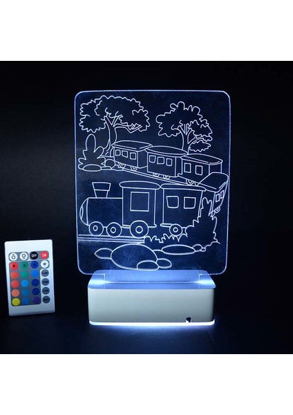Özel Tasarım Trenler ve Ağaçlar 3D LED Lamba