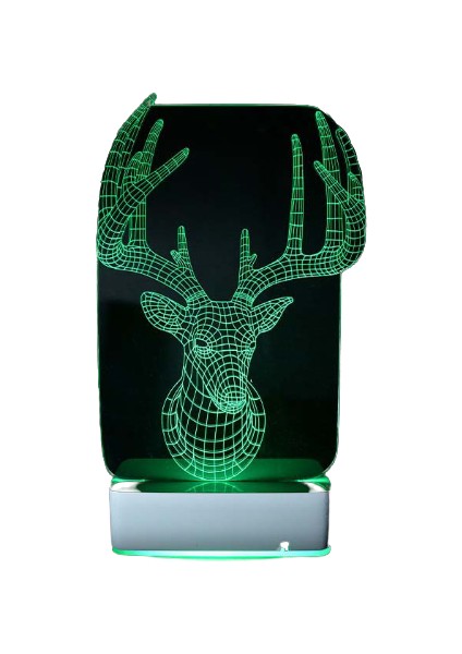 Özel Tasarım Geyik 3D 16 Renk Dekoratif LED Lamba
