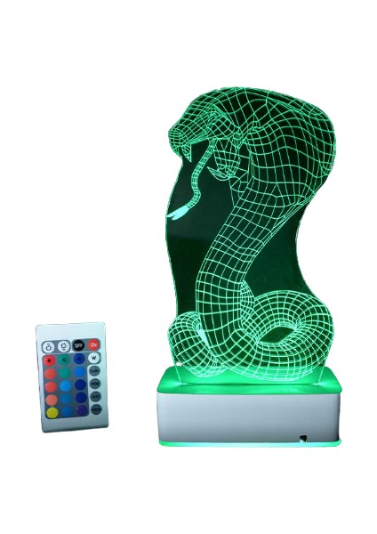 Özel Tasarım Yılan 3D 16 Renk Dekoratif LED Lamba