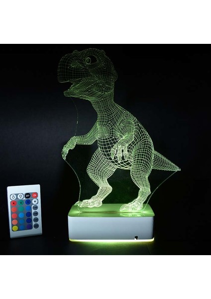 Özel Tasarım Dinazor 3D 16 Renk Dekoratif LED Lamba