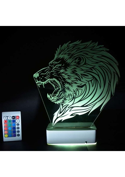 Özel Tasarım Fantastik Kızgın Aslan 3D 16 Renk Dekoratif LED Lamba indirimleri