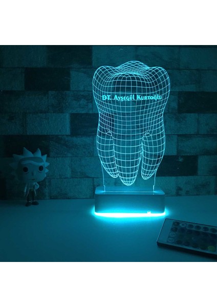 Diş Doktorlarına Özel 3D 16 Renk Dekoratif LED Lamba