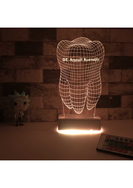 Diş Doktorlarına Özel 3D 16 Renk Dekoratif LED Lamba
