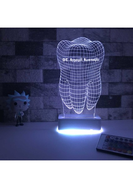 Diş Doktorlarına Özel 3D 16 Renk Dekoratif LED Lamba