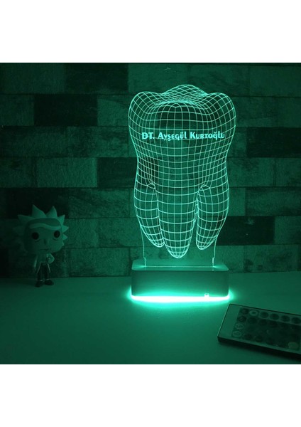 Diş Doktorlarına Özel 3D 16 Renk Dekoratif LED Lamba