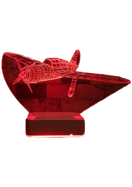 Özel Tasarım Pırpır Uçak 3D 16 Renk Dekoratif LED Lamba