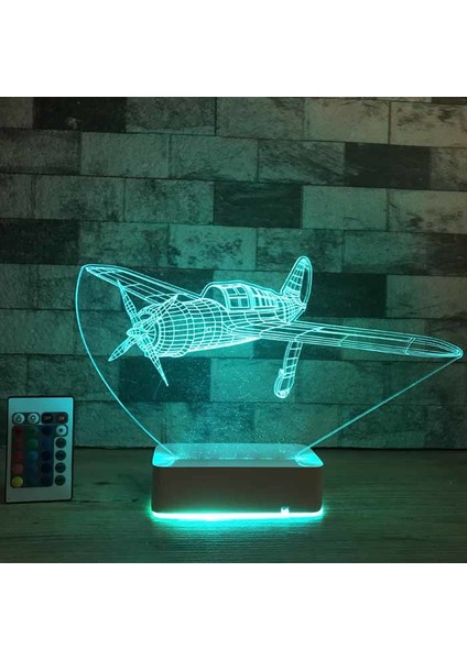 Özel Tasarım Pırpır Uçak 3D 16 Renk Dekoratif LED Lamba