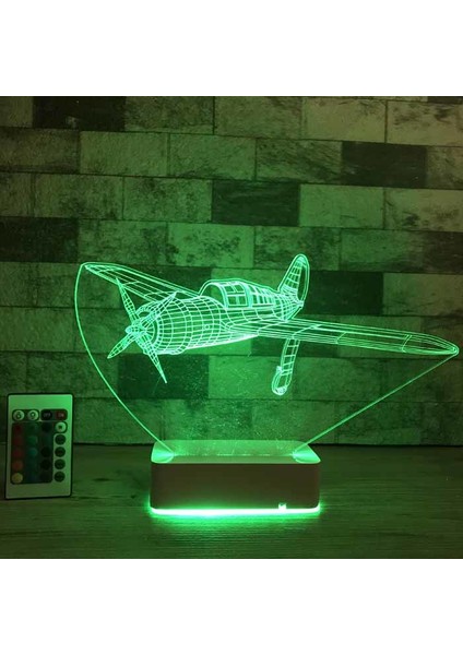 Özel Tasarım Pırpır Uçak 3D 16 Renk Dekoratif LED Lamba