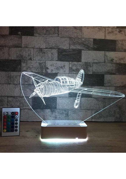 Özel Tasarım Pırpır Uçak 3D 16 Renk Dekoratif LED Lamba