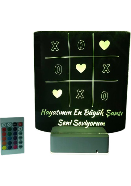 Sevgililer Gününe Özel 3D Aşk Oyunu 16 Renk Dekoratif LED Lamba