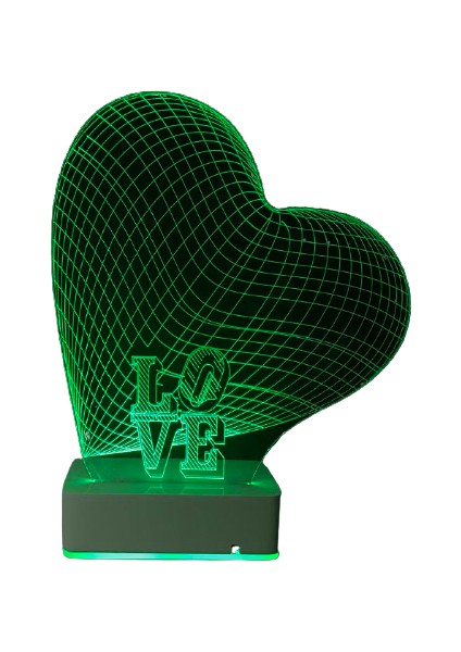 Özel Tasarım 3D 16 Renk Dekoratif Aşk LED Lamba