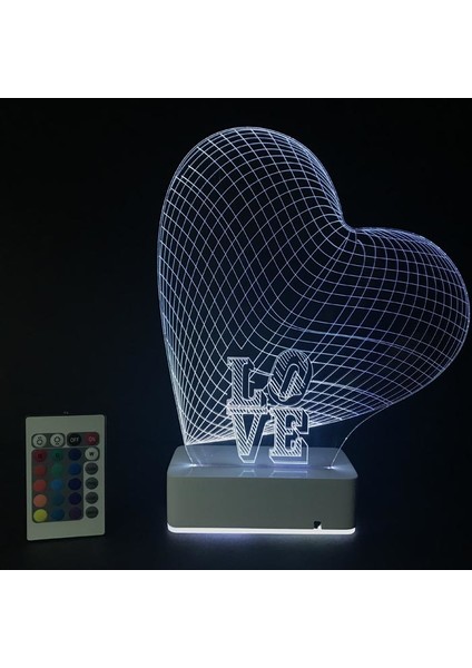 Özel Tasarım 3D 16 Renk Dekoratif Aşk LED Lamba