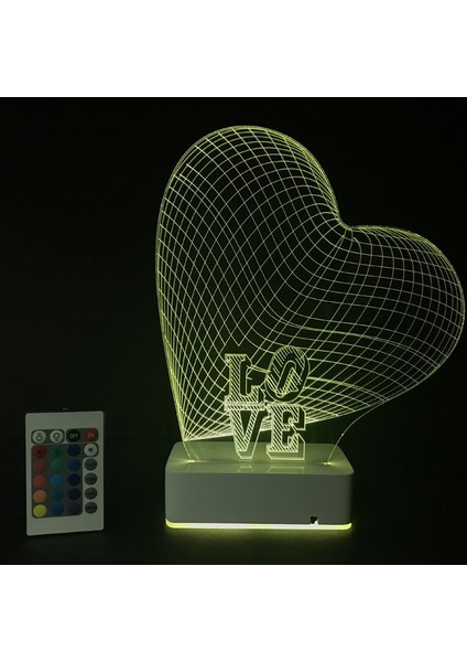 Özel Tasarım 3D 16 Renk Dekoratif Aşk LED Lamba