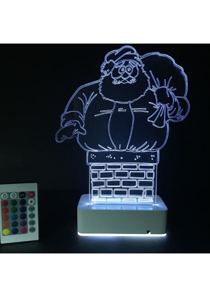 Özel Tasarım 3D Noel Baba 16 Renk Dekoratif LED Lamba