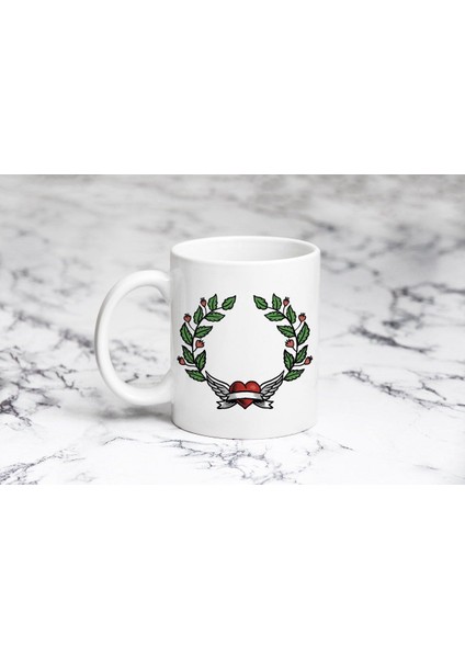 Çelenk Kalp Melek Kupa Bardak Kişiye Özel