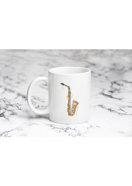 Saksofon Sulu Boya Kupa Bardak