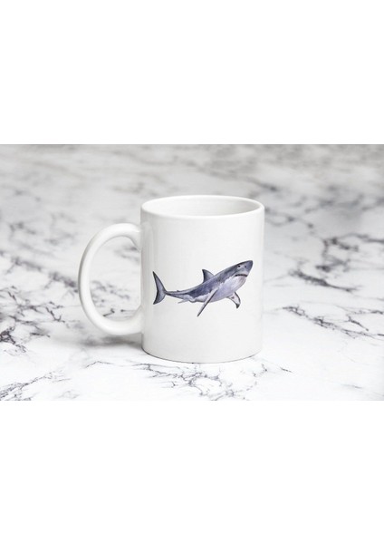 Sulu Boya Köpek Balığı Kupa Bardak