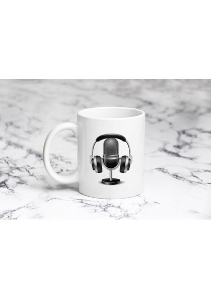 Mikrofon Kulaklık Kupa Bardak