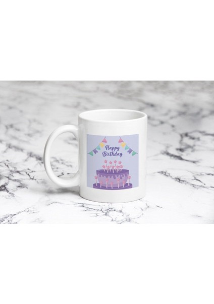 Iyi Ki Doğdun Mor Pasta Kupa Bardak