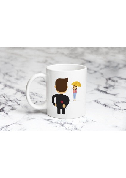 Gülü Saklayan Adam Kupa Bardak Kişiye Özel